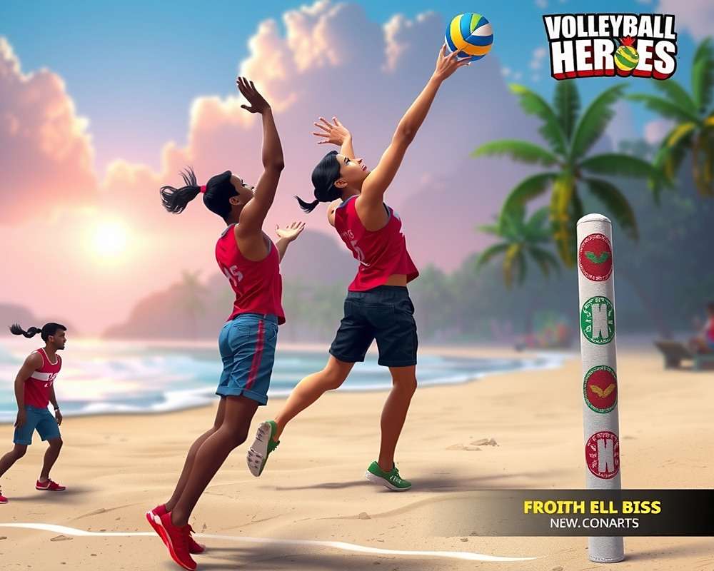 Volleyball Heroes of India Beach Mode Concept art for upcoming beach volleyball mode in Volleyball Heroes of India featuring Indian beach settings